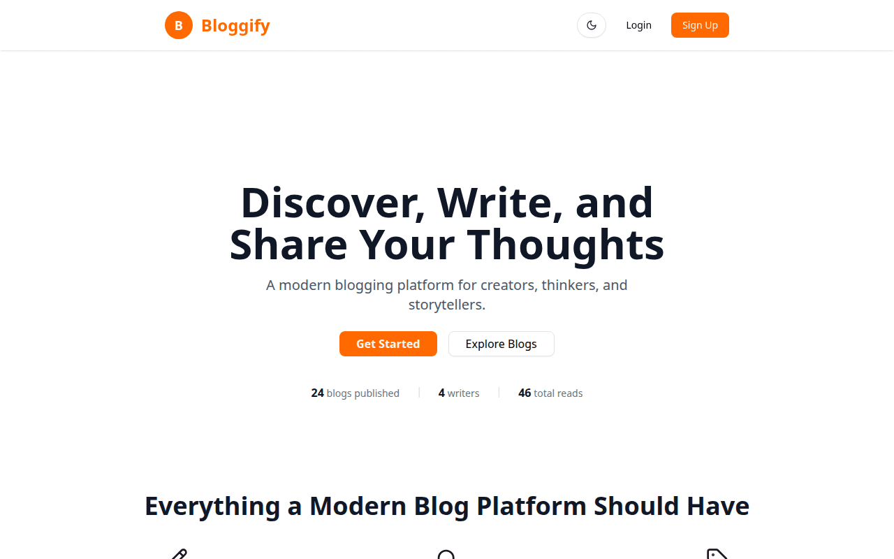 Bloggify screenshot